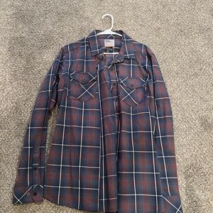 5.11 Tactical Navy and Burgundy Plaid Shirt
